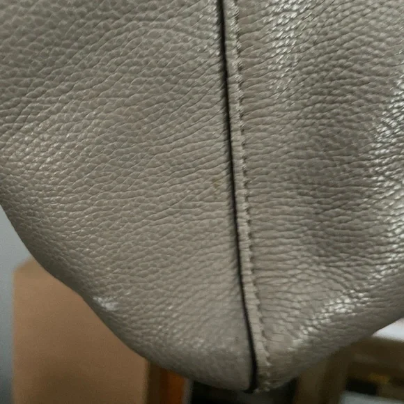 Coach Gray Leather Tote with Chain Handles and Turnlock - Picture 11 of 16